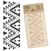 Scrapbooking - Szablon malarski border – bordiura // DYWAN GEOMETRYCZNY – KAZACHSKI / UJGURSKI // 21x45cm - miniaturka - grafika 1