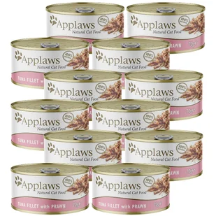 Applaws Cat Tuńczyk z krewetkami 12x70g PUSZKA - Mokra karma dla kotów - miniaturka - grafika 1