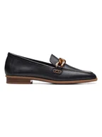 Kapcie damskie - Clarks Skórzane slippersy ''Sarafyna Iris'' w kolorze czarnym - miniaturka - grafika 1