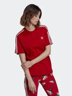 adidas T-Shirt THEBE MAGUGU HK5209 Czerwony Regular Fit - Koszulki i topy damskie - miniaturka - grafika 1