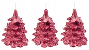 3 x świeczki świąteczne choinka 10cm cała czerwona - Świece - miniaturka - grafika 1