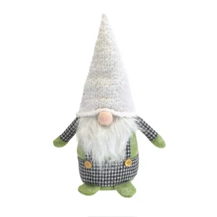 Świąteczny skrzat w białej czapce, 30 cm - Ozdoby bożonarodzeniowe - miniaturka - grafika 1