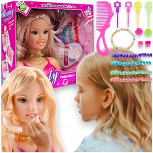 Głowa Lalki Z Akcesoriami Do Stylizacji Czesania Makijażu Zestaw Na Prezent - Zabawy w naśladowanie dorosłych - miniaturka - grafika 1