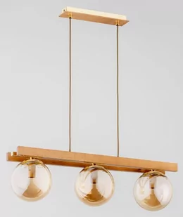Megi lampa wisząca 3-punktowa złota/drewno 62315 - Lampy sufitowe - miniaturka - grafika 1