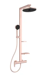 Ideal Standard ALU+ - Zestaw prysznicowy z kranem, średnica 26 cm, 2 dysze, kolor różowy BD584RO - Zestawy prysznicowe - miniaturka - grafika 1