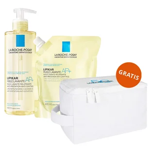 Zestaw La Roche-Posay Lipikar AP+, olejek myjący, uzupełniający poziom lipidów przeciw podrażnieniom skóry, 400 ml + refill, 400 ml + biała kosmetyczka gratis - Kosmetyki kąpielowe dla dzieci Zestaw La Roche-Posay Lipikar AP+, olejek myjący, uzupełniający poziom lipidów przeciw podrażnieniom skóry, 400 ml + refill, 400 ml + biała kosmetyczka gratis - Kosmetyki kąpielowe dla dzieci - miniaturka - grafika 1