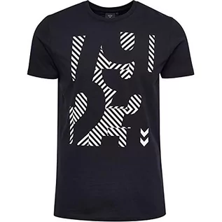 Koszulki męskie - Hummel T-shirt męski Hmllne S/S czarny czarny XXL 5700494948653 - grafika 1