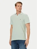 Koszulki męskie - Tommy Hilfiger Polo Textured Oxford Pique MW0MW38482 Zielony jasny Regular Fit - miniaturka - grafika 1