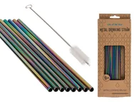 Słomki do napojów - Słomki do napojów ze szczoteczką OUT OF THE BLUE Tęcza, 8 szt. - miniaturka - grafika 1