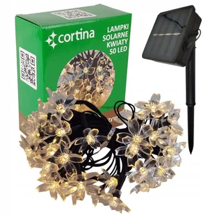 LAMPKI SOLARNE GIRLANDA OGRODOWA KWIATKI 50 LED SOLARNA KWIATY WBIJANA - Lampy ogrodowe - miniaturka - grafika 1