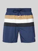 Kąpielówki męskie - Spodenki kąpielowe o kroju relaxed fit z nadrukiem z logo model ‘Louis’ - miniaturka - grafika 1