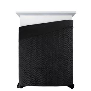 Narzuta 200 x 220 Pikowana Velvet Luiz6 Czarny - Narzuty - miniaturka - grafika 3
