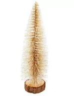 Ozdoby bożonarodzeniowe - Choinka Sztuczna Na Pniu Złota Z Brokatem Ośnieżona 26 Cm - miniaturka - grafika 1
