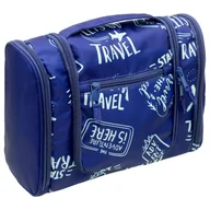 Kosmetyczki, organizery i kuferki - Kosmetyczka, Travel, Napisy, Niebieski - miniaturka - grafika 1