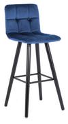 Taborety i hokery - ExitoDesign Hoker, krzesło barowe Vera 2 velvet niebieski QS-DEX6080MQ270 - miniaturka - grafika 1