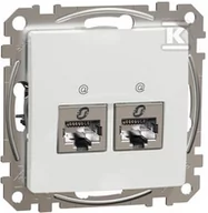 Gniazdka elektryczne - Schneider Electric Gniazdo komputerowe 2xRJ45 kat.6 STP, biały SEDNA DESIGN - miniaturka - grafika 1