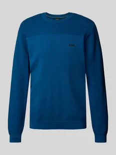 Sweter z dzianiny z nadrukiem z logo model ‘Momentum’ - Swetry męskie - miniaturka - grafika 1