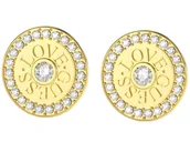 Kolczyki - Kolczyki GUESS kółka zdobione cyrkoniami na sztyfcie LOVE GUESS STUD - miniaturka - grafika 1