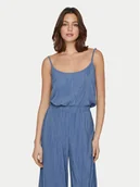 Koszulki i topy damskie - Vila Top Plisa 14096337 Niebieski Relaxed Fit - miniaturka - grafika 1