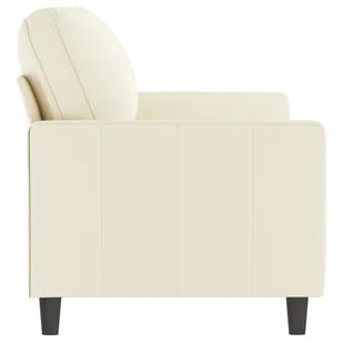 Sofa 2-osobowa, kremowy, 140 cm, tapicerowana aksamitem - Sofy i kanapy - miniaturka - grafika 5