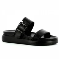 Klapki i japonki damskie - Czarne klapki damskie CARINII - Carinii - miniaturka - grafika 1