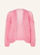 Swetry damskie - Maiami Dzianinowe Wdzianko Z Dodatkiem Moheru pink - miniaturka - grafika 1
