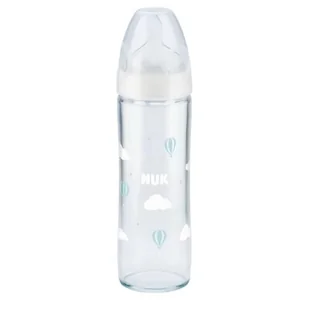Nuk Butelka szklana FC+ New Classic z silikonowym smoczkiem 0-6 mies. 240 ml - Butelki dla niemowląt - miniaturka - grafika 1
