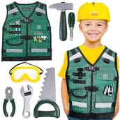 Mały majsterkowicz - Zestaw Majsterkowicza Kamizelka Narzędzia Kask U609 - miniaturka - grafika 1
