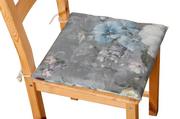 Dekoria Siedzisko Karol na krzesło niebieskie i różowe kwiaty na szarym tle 40 × 40 × 3,5 cm Monet 200-137-81