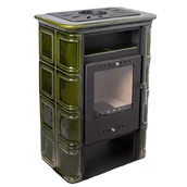 Kuchnie węglowe - Piec kominkowy Vera 6kW zielony Nordflam 5904341519694 - miniaturka - grafika 1