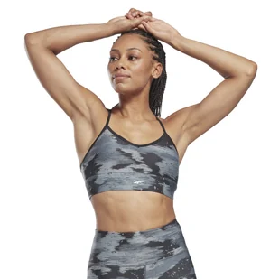 Damski Stanik sportowy REEBOK ID TRAIN CAMO BRA HT4929 – Czarny - Biustonosze - miniaturka - grafika 1