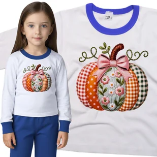 Piżama dziecięca Patchworkowa Dynia W Kratkę Kwiaty Dzień Dyni 98/104 - VoloDonum - Piżamy dla dziewczynek Piżama dziecięca Patchworkowa Dynia W Kratkę Kwiaty Dzień Dyni 98/104 - VoloDonum - Piżamy dla dziewczynek - miniaturka - grafika 1