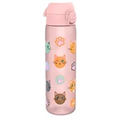 Butelki filtrujące - ION8 Różowa butelka na wodę w kotki 500 ml - miniaturka - grafika 1