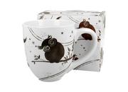 Kubki - Kubek do kawy i herbaty porcelanowy DUO CHARMING OWLS 1000 ml - miniaturka - grafika 1