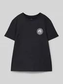 Koszulki dla chłopców - T-shirt z nadrukiem z logo - miniaturka - grafika 1