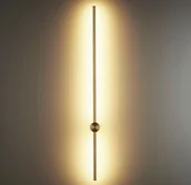 Lampy ścienne - Długi złoty kinkiet Sparo o długości 100 cm do salonu - miniaturka - grafika 1