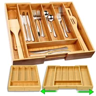 Deski do krojenia - Bambusowy Organizer Wkład Do Szuflady Na Sztućce - miniaturka - grafika 1
