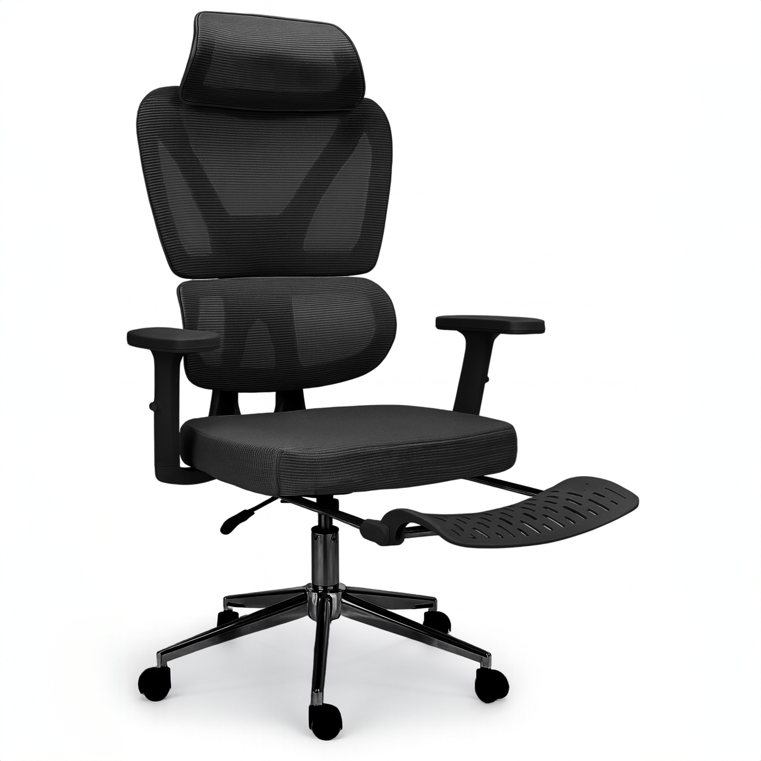 Kontrasto Krzesło biurowe czarne fotel KB107 ergonomiczne