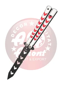 Nóż treningowy Third Decor Habitat Balisong White/Red Aluminium, Black 420 (K2813-2) - Noże - miniaturka - grafika 1