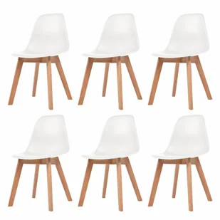vidaXL Krzesła do jadalni, 6 sztuk, białe - Krzesła - miniaturka - grafika 1