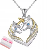 Biżuteria dla dzieci - ZŁOTY NASZYJNIK JEDNOROŻEC DLA DZIECI SREBRO 925 ŁAŃCXUSZEK DLA DZIEWCZYNKI - miniaturka - grafika 1