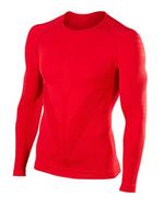 Koszulki sportowe męskie - FALKE Męska koszulka z długim rękawem Warm Tight Fit, Sport Performance Material 1 sztuka, czerwona (Scarlet 8070), rozmiar: L - miniaturka - grafika 1