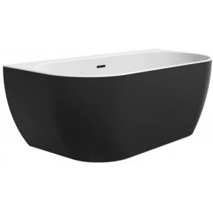 Ravak Freedom W Black wanna wolnostojąca 166x80 cm przyścienna biały/czarny XC00100027 - Wanny - miniaturka - grafika 1