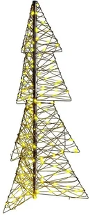 vidaXL Choinka z 160 diodami LED Ciepła biel 150 cm rattan - Ozdoby bożonarodzeniowe - miniaturka - grafika 1