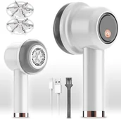 Golarki do ubrań - Golarka do Ubrań Urządzenie do Usuwania Kłaczków 6 Ostrzy na USB Biała - miniaturka - grafika 1