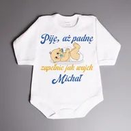 Body - Piję, aż padnę zupełnie jak wujek - body niemowlęce - miniaturka - grafika 1