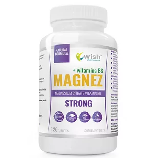 Wish Magnez Strong+Witamina B6 120tabs - Witaminy i minerały dla sportowców - miniaturka - grafika 1