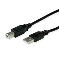 Kable USB - ROLINE RM Kabel USB 2.0, A - B, M/M, czarny, 0,8 m - miniaturka - grafika 1
