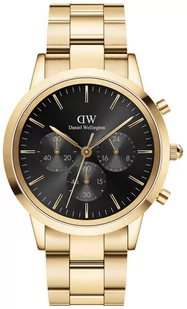 Zegarek Zegarek Daniel Wellington DW00100641 Iconic Chronograph Link Onyx G 42 mm - Zegarki męskie - miniaturka - grafika 1