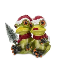 Ozdoby bożonarodzeniowe - Figurka Żaby w Czapkach Mikołaja H:9,5 cm - miniaturka - grafika 1